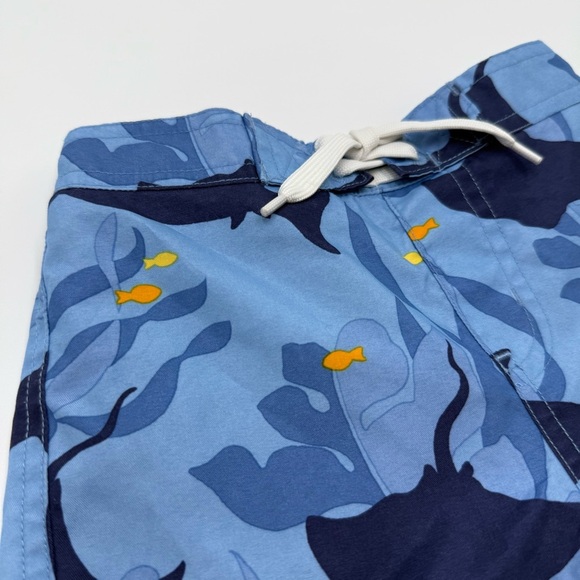 Janie and Jack Boys Blue Shark Print Swim Trunks 6 to 12 Months - Picture 2 of 9